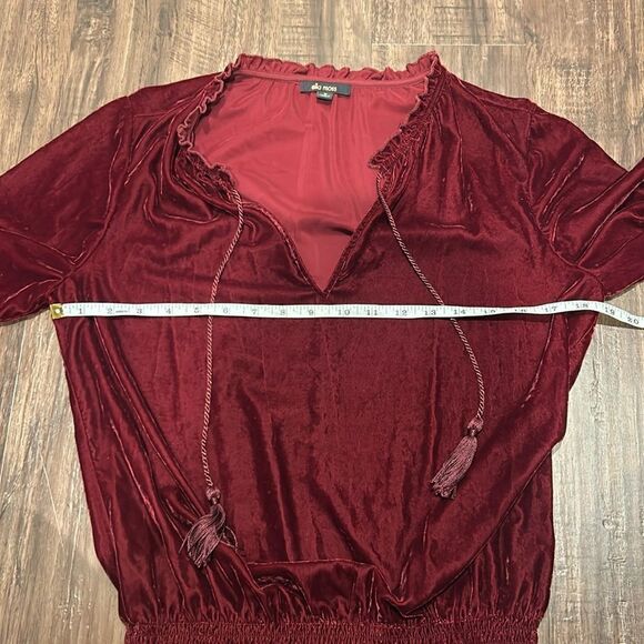 Ella Moss Red (cranberry) Velvet Dress, Size Medium - Picture 11 of 11